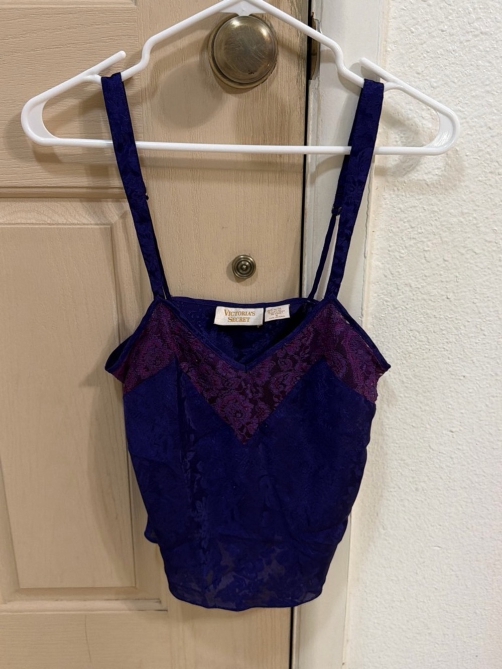 Vintage Victoria's Secret Deep Purple Lace Trim Cami